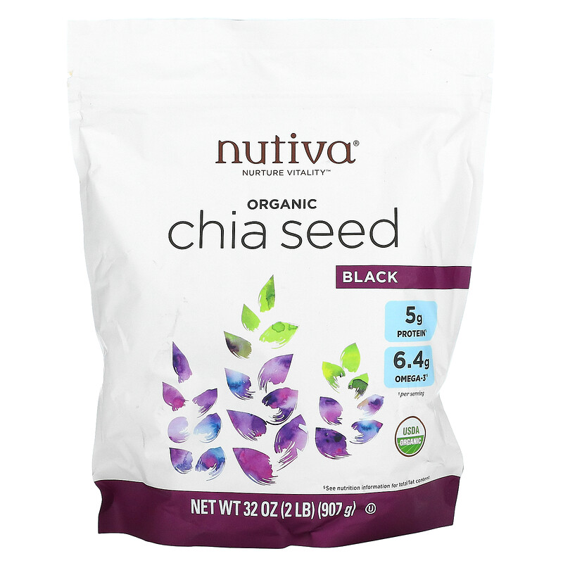 Nutiva Organic Chia Seed Black 32 Oz 907 G 