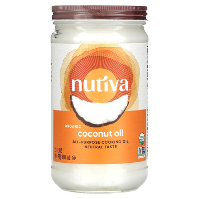 Nutiva Органическое кокосовое масло, рафинированное, 23 жидких унций (680 мл)