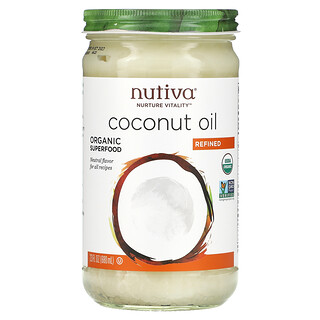 Nutiva, オーガニック ココナッツオイル, 精製, 23 液量オンス (680 ml)