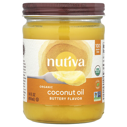 Nutiva Organic Coconut Oil, Buttery, 14 fl oz (414 ml)