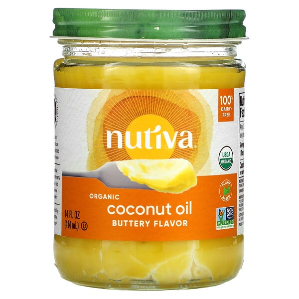 Nutiva, Organic Coconut Oil, Bio-Kokosöl, Buttergeschmack, 414 ml (14 fl. oz.)