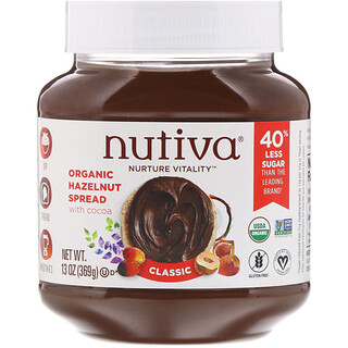 Nutiva, 有機榛子抹醬，經典，13盎司（369克）