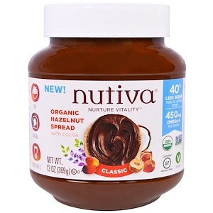 Купить Nutiva, Органическая шоколадная паста со вкусом лесного ореха, Классическая, 13 жидкий унций (369 г)  на IHerb