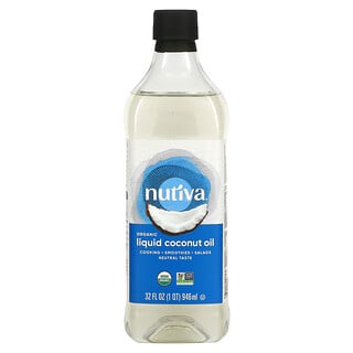 Nutiva, Huile de noix de coco liquide biologique, classique, 32 fl oz (946 ml)