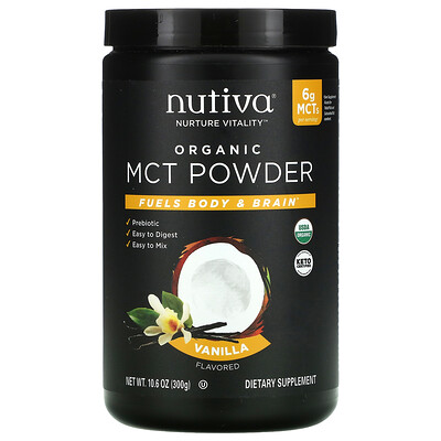 Nutiva Organic MCT Powder Vanilla 10.6 oz (300 g)