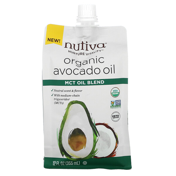 Nutiva, Organic Avocado Oil, MCT Oil Blend, 12 fl oz (355 ml)