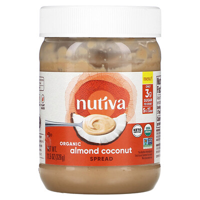 

Nutiva Органический спред с миндалем и кокосом, 326 г (11,5 унции)