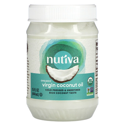 Nutiva органическое кокосовое масло, первого отжима, 444 мл
