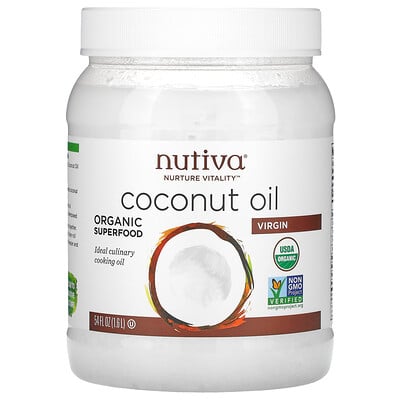 Nutiva органическое кокосовое масло, первого отжима, 1,6 л (54 жидк. унции)