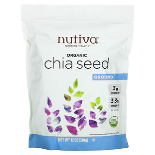 Nutiva, 有機研磨奇亞籽，12盎司（340克）