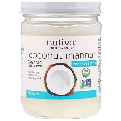 Nutiva Органический продукт, Coconut Manna, кокос в виде пюре, 425 г