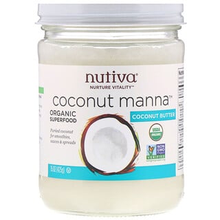 Nutiva, Orgánico, Maná de Coco, Puré de coco, 15 oz (425 g)