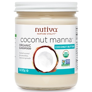 Nutiva, Органическая кокосовая манна, пюре из кокоса, 15 унций (425 г)