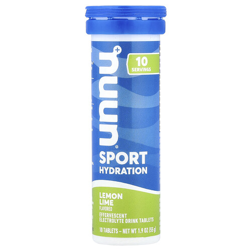 Nuun, Sportshydrering, brusende elektrolytdrik, citronlime, 10 tabletter