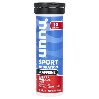 Nuun, 运动补水 + 咖啡萃取，泡腾电解质饮品，樱桃柠檬味，10 片