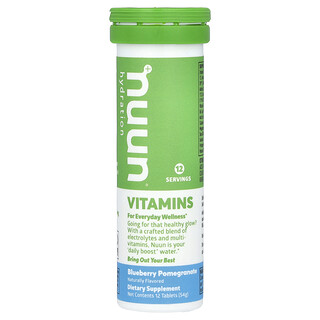 Nuun, Hydration, Vitamins, Blueberry Pomegranate, 12 Tablets