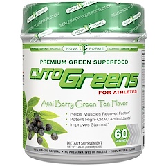 NovaForme, CytoGreens, Premium Green Superfood for Athletes, Acai Berry Green Tea Flavor, 18.9 oz (535 g)