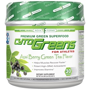 Отзывы о НоваФорме, CytoGreens, Premium Green Superfood for Athletes, Acai Berry Green Tea Flavor, 9.4 oz (267 g)
