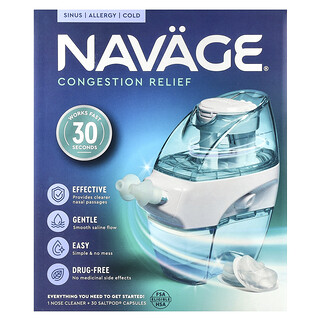 Navage, Soin nasal, Kit de démarrage pour nettoyant pour le nez, 1 kit