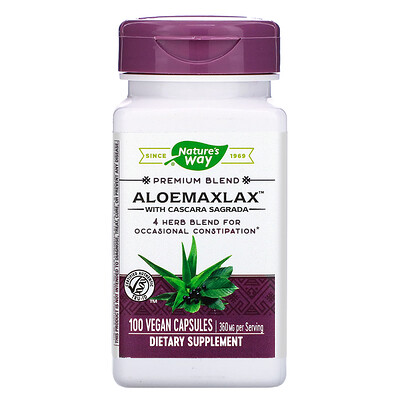 

AloeMaxLax with Cascara Sagrada, 360 mg, 100 Vegan Capsules