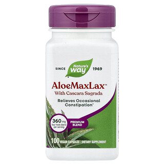 Nature's Way, AloeMaxLax™ cu Cascara Sagrada, 100 de capsule vegane