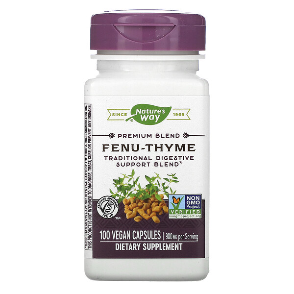 Nature's Way, Fenu-Thyme, 450 мг, 100 веганских капсул