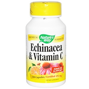 Nature's Way, Эхинацея и витамин C, 492 мг, 100 капсул
