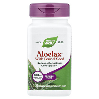 Nature's Way, Aloelax® cu semințe de fenicul, 100 de capsule vegane