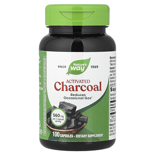 Nature's Way, Aktivt kol, 100 kapslar (280 mg per kapsel)