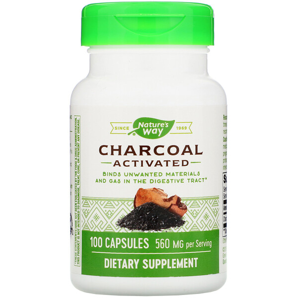 Nature's Way, Charcoal, Activated, 560 mg, 100 Capsules