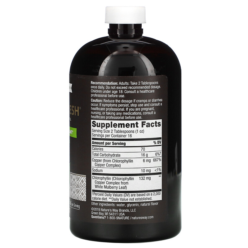 Nature's Way, Chlorofresh, Liquid Chlorophyll, Mint, 132 mg, 16 fl oz ...
