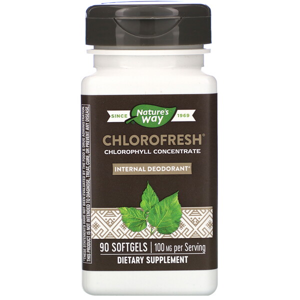 Nature's Way, Chlorofresh, концентрированный хлорофилл, 90 мягких таблеток