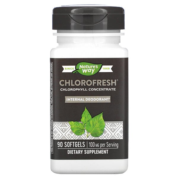 Nature's Way, Chlorofresh, концентрированный хлорофилл, 90 мягких таблеток