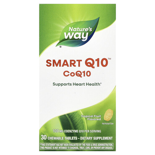 Nature's Way Smart Q10™ CoQ10, Tropical Fruit, 100 mg, 30 Chewable Tablets