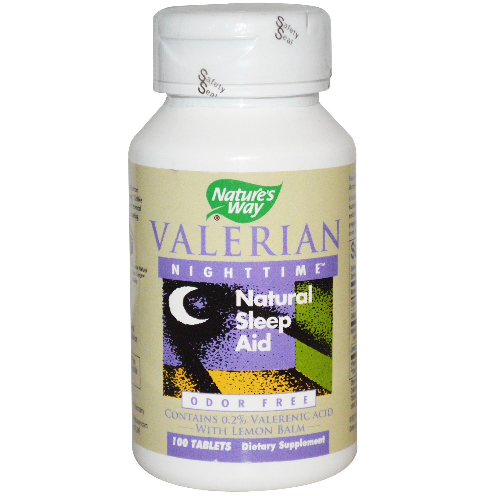 Nature's Way, Валериана «Ночь», натуральная помощь сну, без запаха, 100 таблеток