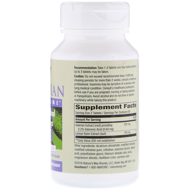Nature's Way, Valerian Nighttime, Herbal Sleep Aid, Odor Free, 100 Tablets iHerb