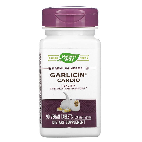 Nature's Way, Garlicin Cardio, 90 Vegan Tablets