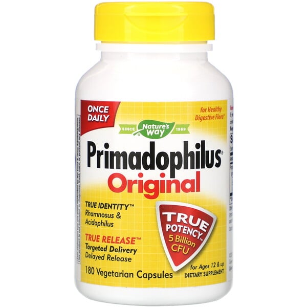 Primadophilus, أصلي, من سن 12 فيما فوق, 5 مليار وحدة عد المستعمرات, 180 كبسولة نباتية