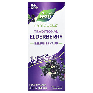 Nature's Way, Sambucus®, Traditional Immune Syrup, Elderberry, 4 fl oz (120 ml)