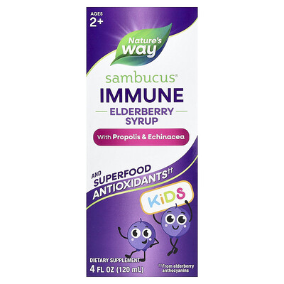Nature's Way, Sambucus® Kids, Jarabe inmunitario con saúco, propóleo y equinácea, Para niños de 2 años en adelante, 120 ml (4 oz. líq.)