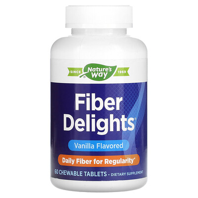 

Nature's Way Fiber Delights, ваниль, 60 жевательных таблеток