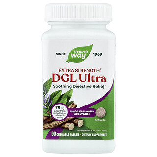 Nature's Way, DGL Ultra, Chocolate, 90 comprimidos masticables