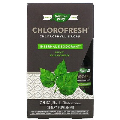 

Nature's Way Chlorofresh, капли с хлорофиллом, мята, 59 мл (2 жидк. Унции)