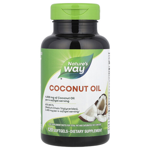 Nature's Way Coconut Oil, 120 Softgels (1,000 mg per Softgel)