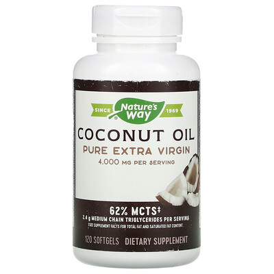 

Nature's Way Coconut Oil Pure Extra Virgin 1 000 mg 120 Softgels