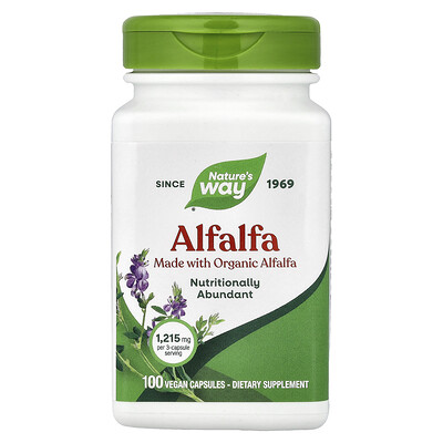 Nature's Way, Alfalfa, 100 cápsulas veganas (405 mg por cápsula)