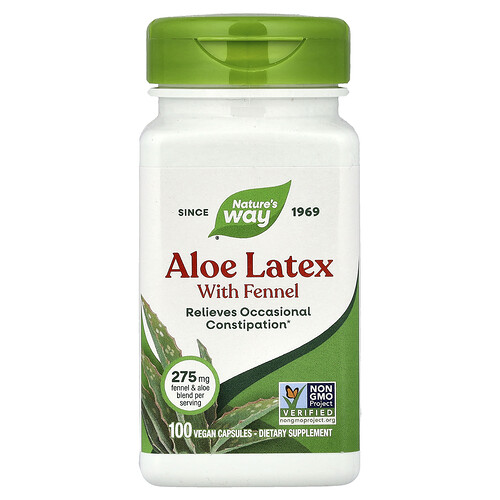 Nature's Way Aloe Latex with Fennel, 100 Vegan Capsules