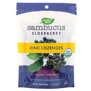 Натурес Вэй, Sambucus Elderberry, Zinc Lozenges, 24 Lozenges отзывы