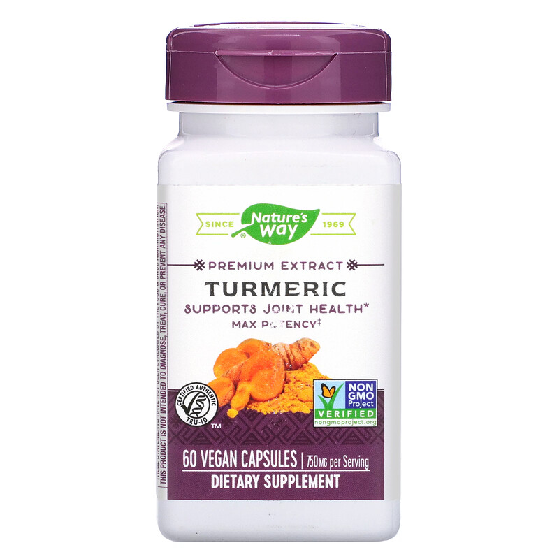 Nature's Way, Premium Extract, Turmeric, 750 mg, 60 Vegan Capsules iHerb