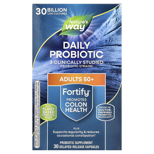 Nature's Way, Fortify®, Daily Probiotic, Adults 50+, 30 Delayed-Release Capsules